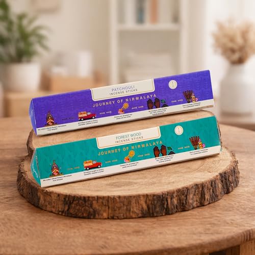 Image of Nirmalaya Patchouli & Forestwood Incense Sticks 80 Sticks | 100% Natural Charcoal-Free Agarbatti from Sacred Temple Flowers | Organic Handmade for Pooja, Meditation, Yoga & Aromatherapy