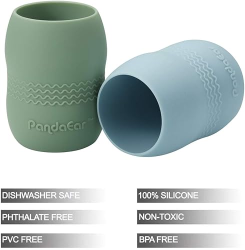 Miniatura 7 de PandaEar Juego de 3 lindos baberos de silicona para bebés y 2 unidades 100% de silicona pequeña taza de entrenamiento para beber