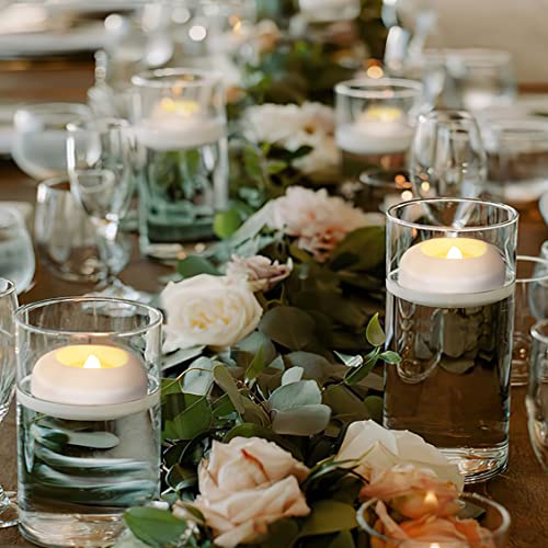 Homemory 24 Pack 100+ Hour Flameless Led Floating Candles, 3” Battery Operated Flickering Waterproof Tealights For Cylinder Vases, Centerpieces At Wedding, Party, Pool, Holiday (Warm White) #TOP3