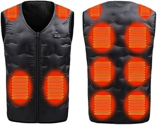 Washable Unisex Adjustable Size Heating Vest For Men Women USB Black V-neck Heated With Zones 10 Heating Zones