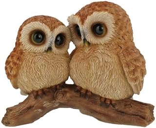 Owls Garden Ornaments That Look Really Realistic and Real, Owl, Parent & Child, 6.3 x 2.8 x Height 5.5 inches 16 x 7 x 14 cm, Gift for Loved Ones, Objects, Figurine, Empret Veil