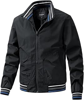 Men Sport Jacket Spring Autumn Thin Cut Casual Softshell Jacket Slim Fit Stand-Up Collar Men Transitional Jacket Zip Placket With Pocket Men Long Sleeve Jacket