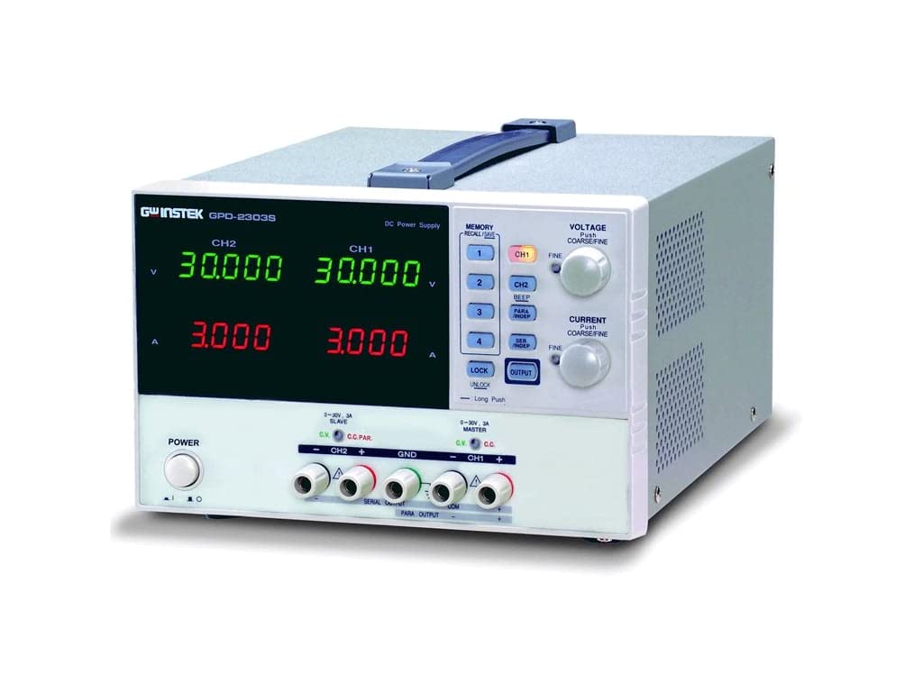 Instek GPD-4303S 200W Quadruple-Output Programmable Linear DC Power Supply, 30V DC, 3 Amp, 1mV, 1-milliamp Resolution