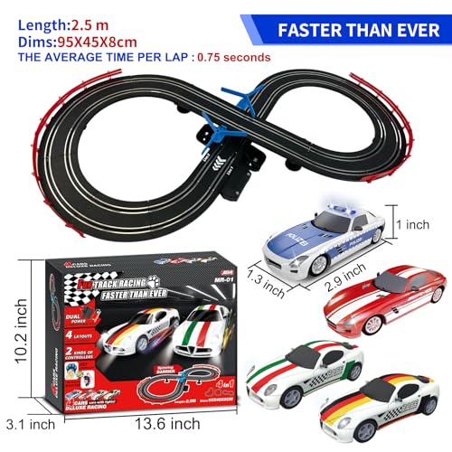 AGM MASETCH Slot Car Race Track Sets with 4 Exquisite Slot Cars, Battery or Electric Car Track, 2 Controllers, Lap Counter, Gift Toys Suitable for Boys and Girls Aged 8-12. by AGM MASTECH - Image 6