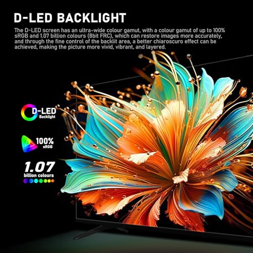 50 inch UHD 4K Smart TV, D-LED backlight Television, Borderless Design,HDMI USB DVB-T2/S2 RJ45 Interface, large screen for living room, bedroom, home entertainment - Black - Image 5