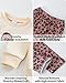 Jecson Toddler Girl Clothes Sets: Round Neck & Soft Outfits Ruffle Long Sleeves Heart-Print Sweatshirt and Leopard Pants Cute Fall Home Out 3T Beige
