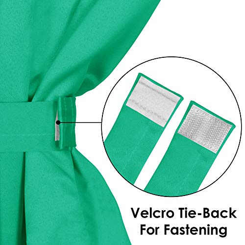 Image of Story@Home Room Darkening Faux Silk Noise Reducing Thermal Insulated Eyelet Ring Top Blackout Curtains with Tie Backs Set of 4 Piece - Teal (9 Feet - Long Door)- 46 x 108 Inch