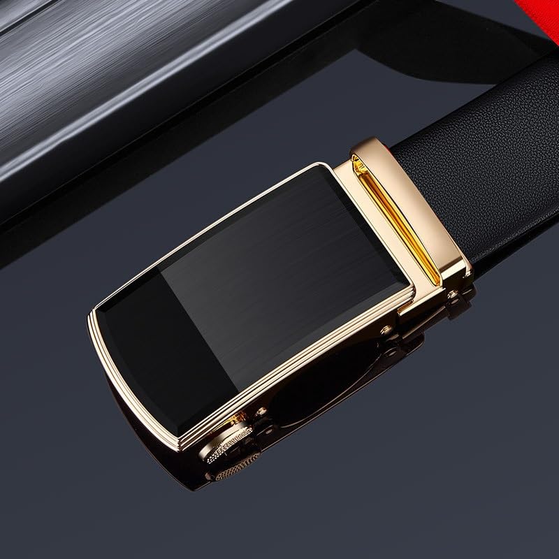 JSEIAJB Men's Belt Business Genuine Leather Belt Men's Genuine Automatic Buckle Men's Belt(115cm)3