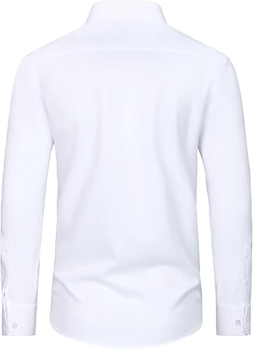 Miniatura 3 de Alimens & Gentle Camisas de vestir ajustadas para hombre, de manga larga, elásticas, a prueba de manchas, sin arrugas, con botones, camisas formales