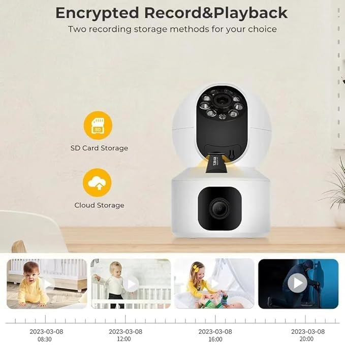Image of 1080p FHD WiFi Wireless Security Camera with Audio & Night Vision - Live Feed, Motion Detection, Perfect for Home & Office Security (Table-Camera-1)