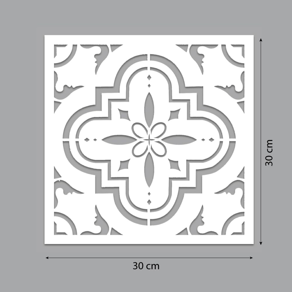 RE-COVERTILES - Stencil for Painting and Decoration, Model - 5, 30 cm x 30 cm - Image 2