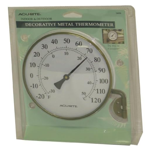 AcuRite 04006 6-Inch Antiqued Brass Finish Thermometer with Bracket