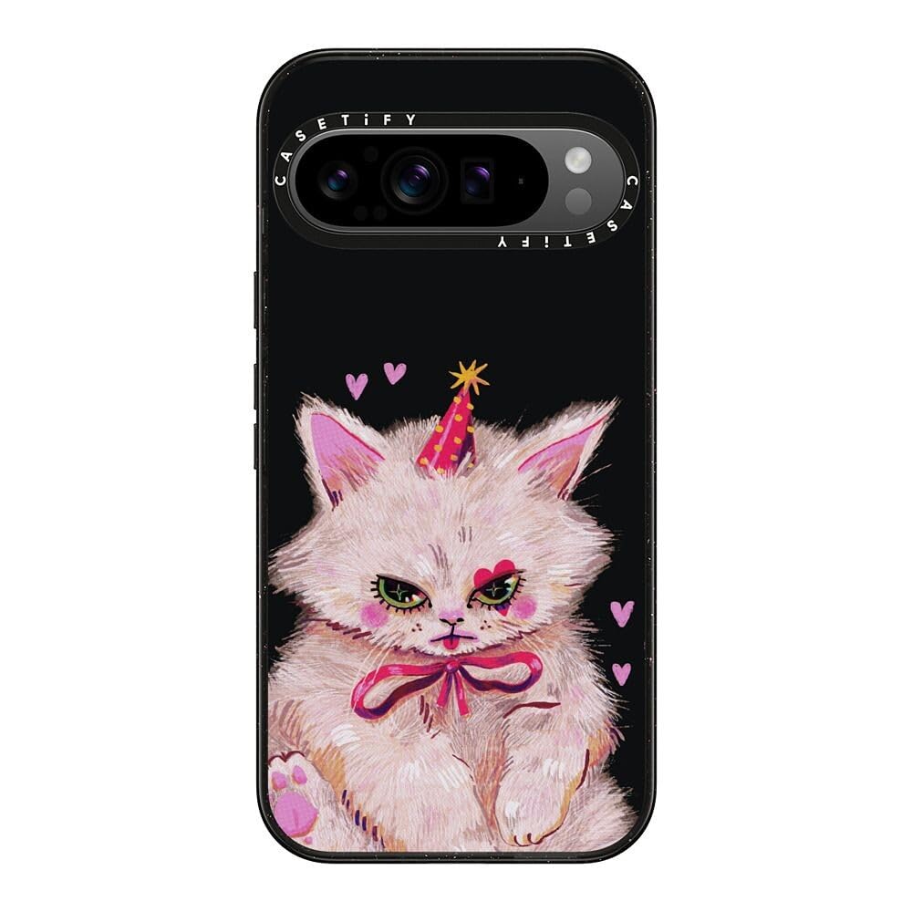 CASETiFY Impact Case for Google Pixel 9 Pro XL - Clown Kitty - Clear Black