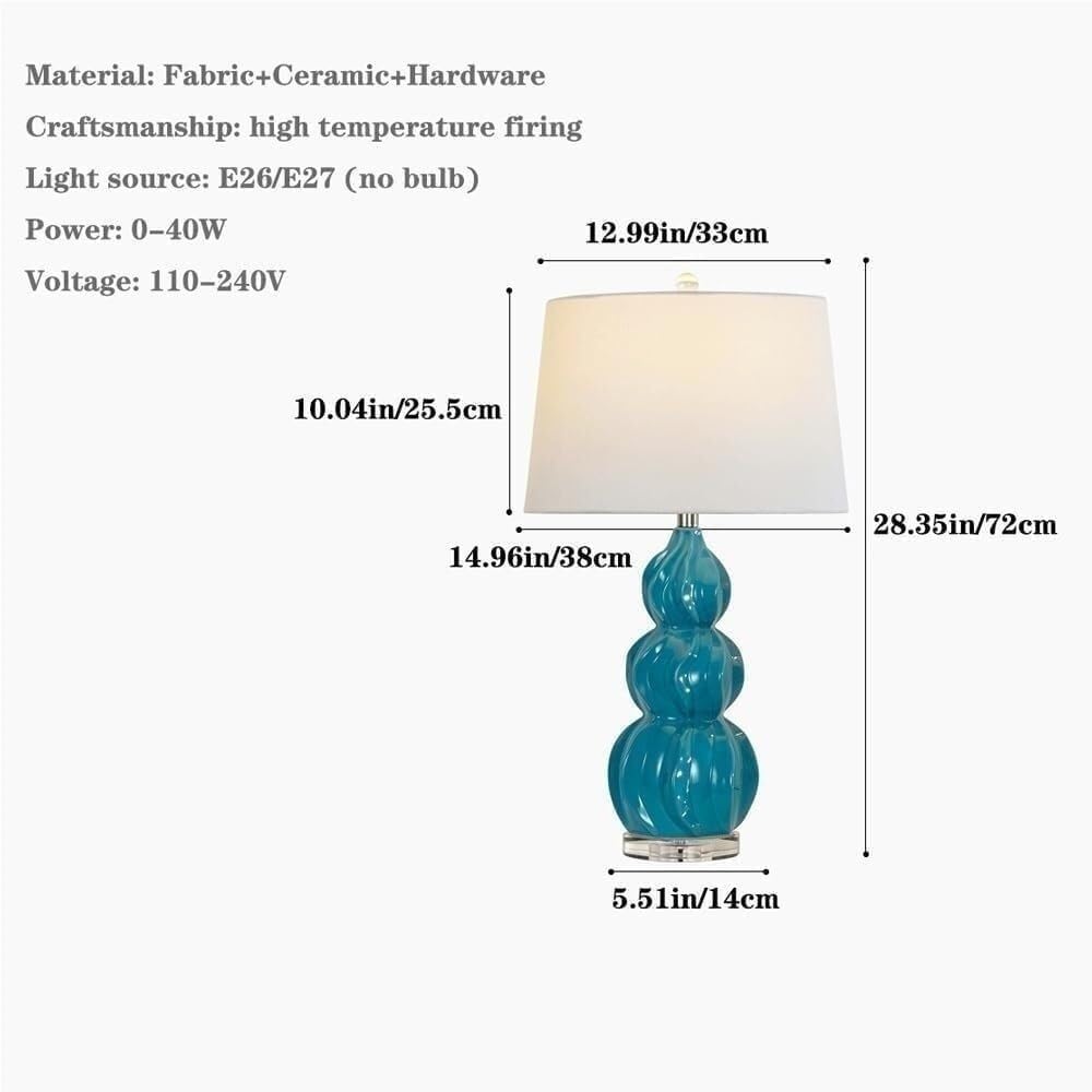 Lampada da Tavolo Ceramica Moderna Forma Zucca Creativa Lampada Comodino