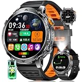 LIGE Smartwatch Uomo con GPS Integrato, Batteria da 1400 mAh, Altimetro/Barometro/Bussola, Smart Watch 1,7" con Torcia LED, Chiamate Bluetooth, 118 Modalità Sportive, Android iOS