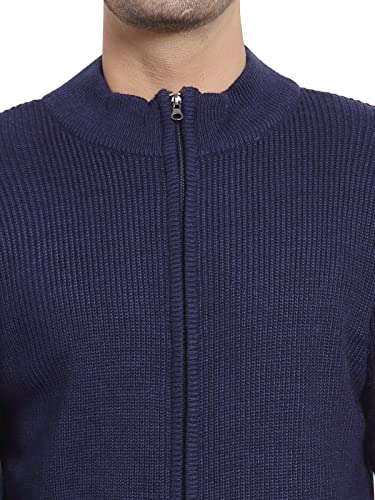 Image of Style Quotient Men Navy Blue Solid