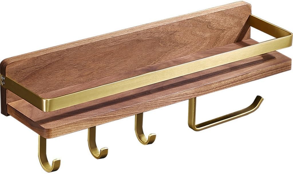 Peach Wood Storage Rack, Straight Partition Rack, Toothbrush Cup Rack, Wall Mounted (D 45CM)