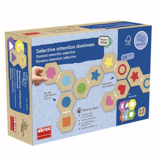 Domino Attention sélective Akros XAK-33050 jeu de société d'apprentissage