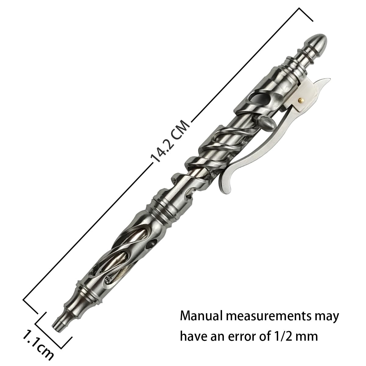 Dr Metalleung Heavy Duty Stainless Steel Bolt Action Pen - Retractable EDC Pen with Keychain Refillable Ink Smooth — view 3