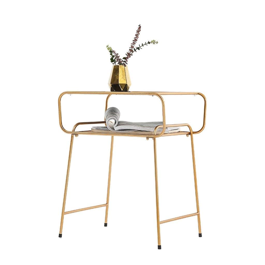 Étagère à magazines et table basse de salon en verre avec cadre en métal