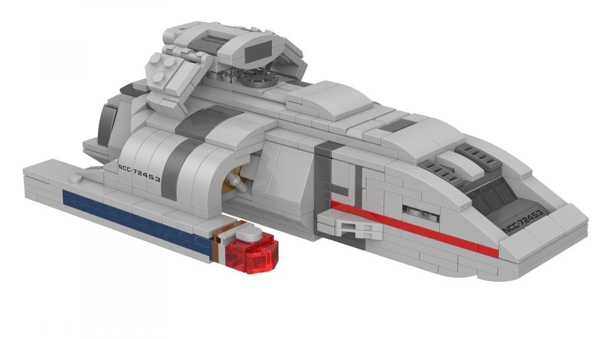 BlueBrixx Star Trek Danube-Klasse Runabout – Deep Space Nine – Midsize – Bausatz mit 693 Klemmbausteinen – 100% kompatibel – ORIGINAL-Lizenz , 105691