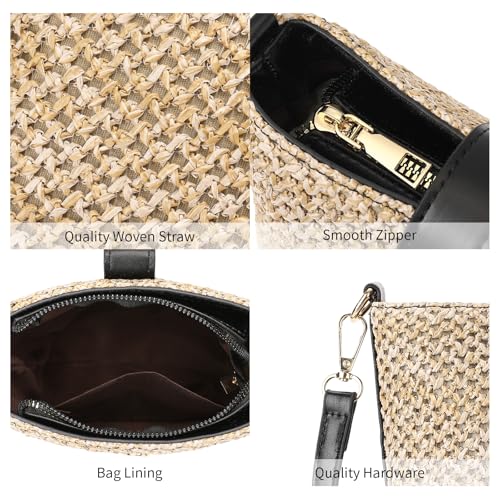 Image of RNIEGA Small Straw Crossbody Bag for Women Woven Summer Shoulder Phone Purse Beach Handbag for Vacation