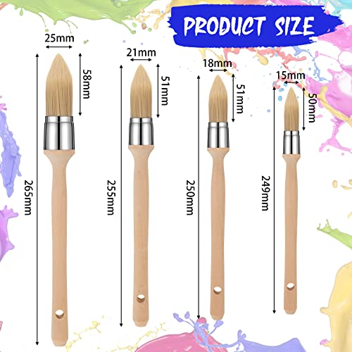 4 Pieces Trim Paint Brush Edge Painting Tool With Wooden Handle Painting Tool Round Small Trim Brush Corner Paint Brush For Sash Baseboards House Wall Edges And Art Supplies, 4 Sizes Multicolor #TOP1