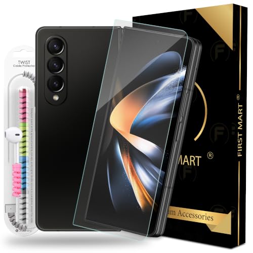 Image of FIRST MART Borderless Tempered Glass for Samsung Galaxy Z Fold 4 With Cable Protector & Installation Kit | Edge-to-Edge, 9H Scratch Resistant, Case-Friendly | Pack of 1