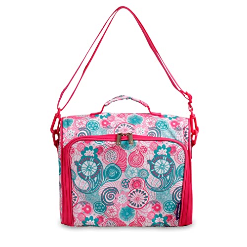 Image of J World Casey Girls Lunch Bag. Cute Insulated Lunch-Box for Women, Blue Raspberry
