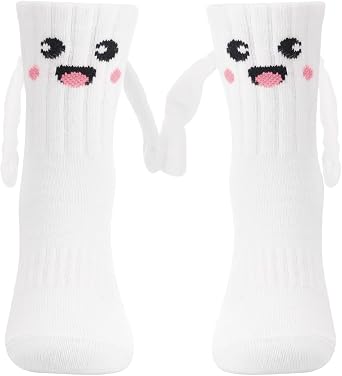 Honganda Funny Kids Baby Unisex Magnetic Holding Hand Socks - Toddler Silly Socks with Smile Design, Children 1-10 Years
