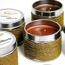 Pack of 12 scented candles personalised with your own design or image to decorate your home or any event such as weddings, christenings, communions (Coffee)