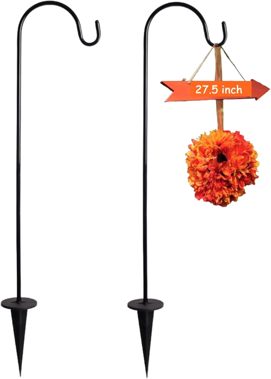 DOITOOL Outdoor Shepherd Hooks 29.52 Inch Iron Garden Stakes for Hanging Planters Lanterns Wind Chimes Bird Feeders String Lights Wedding Aisle Rustic Yard D Cor 2 Pack