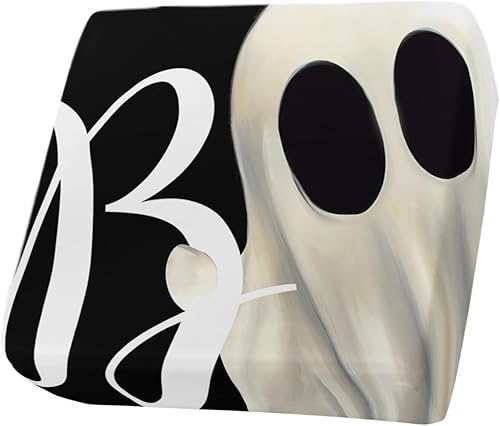 Fundas de cojín para sofá de Halloween, lavables, espeluznantes fantasmas de terror, color negro y blanco, extraíbles y elásticas, fundas para sofá