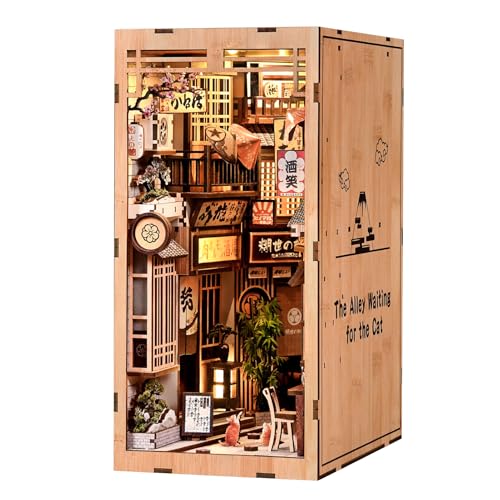 Book Nook Kit DIY 3D-Holzpuzzle für Erwachsene Jugendliche und Anfänger Miniaturhaus-Set zur Bücherregal-Dekoration Buchliebtes Geschenk für Familie Freunde und Buchliebhaber