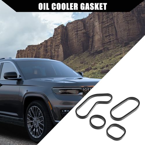 Image of No.11428643747 Oil Cooler Gasket for Mini Cooper 2007-2013 / Inner Engine Oil Filter Adapter Gasket /Durable Rubber / 1Set Black