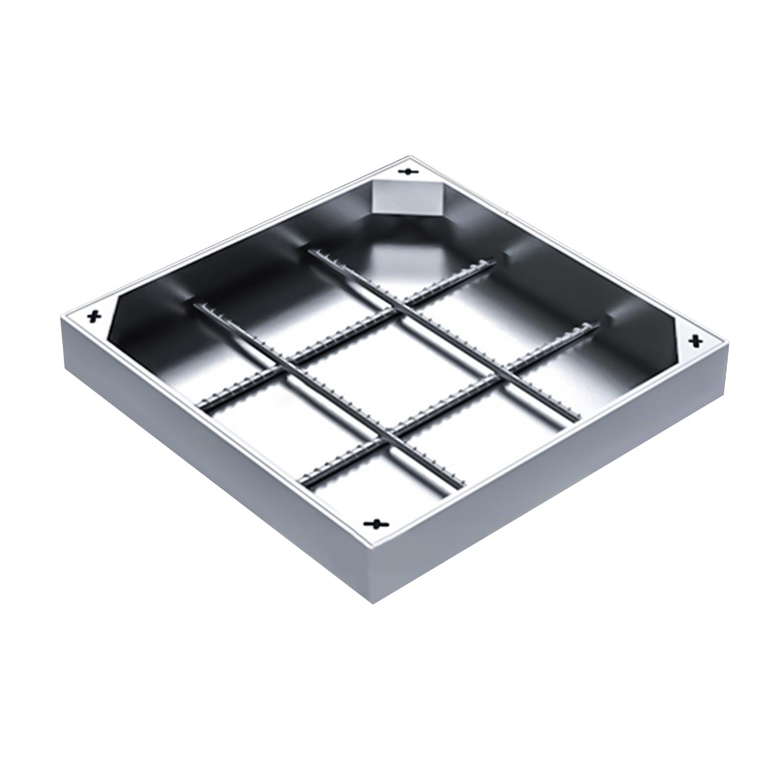 Gbrsxyip 304 Stainless Steel Manhole Cover & Frame Reinforced Septic Tank Lid Invisible Metal Inspection Cover For Yard Driveway & Pavement - 50X50x5cm (19.5X19.5x2)