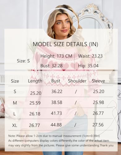 Image of Women's Fair Isle Sweater Crew Neck Long Sleeve Fall Vintage Knit Tops