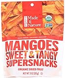Made in Nature Organic Dried Fruit, Mangoes, 3oz Bag – Non-GMO, Unsulfured Vegan Snack