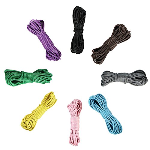 EDGEAM 8PCS Waxed Cotton Cord for Jewellery Making DIY Necklace Bracelet (2 MM, Multi-color) - Image 2
