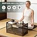 BIRDFBA Floor Table, Altar Low 2-Tier Meditation Table with Drawers Bamboo Coffee Table for Sitting Japanese Tatami