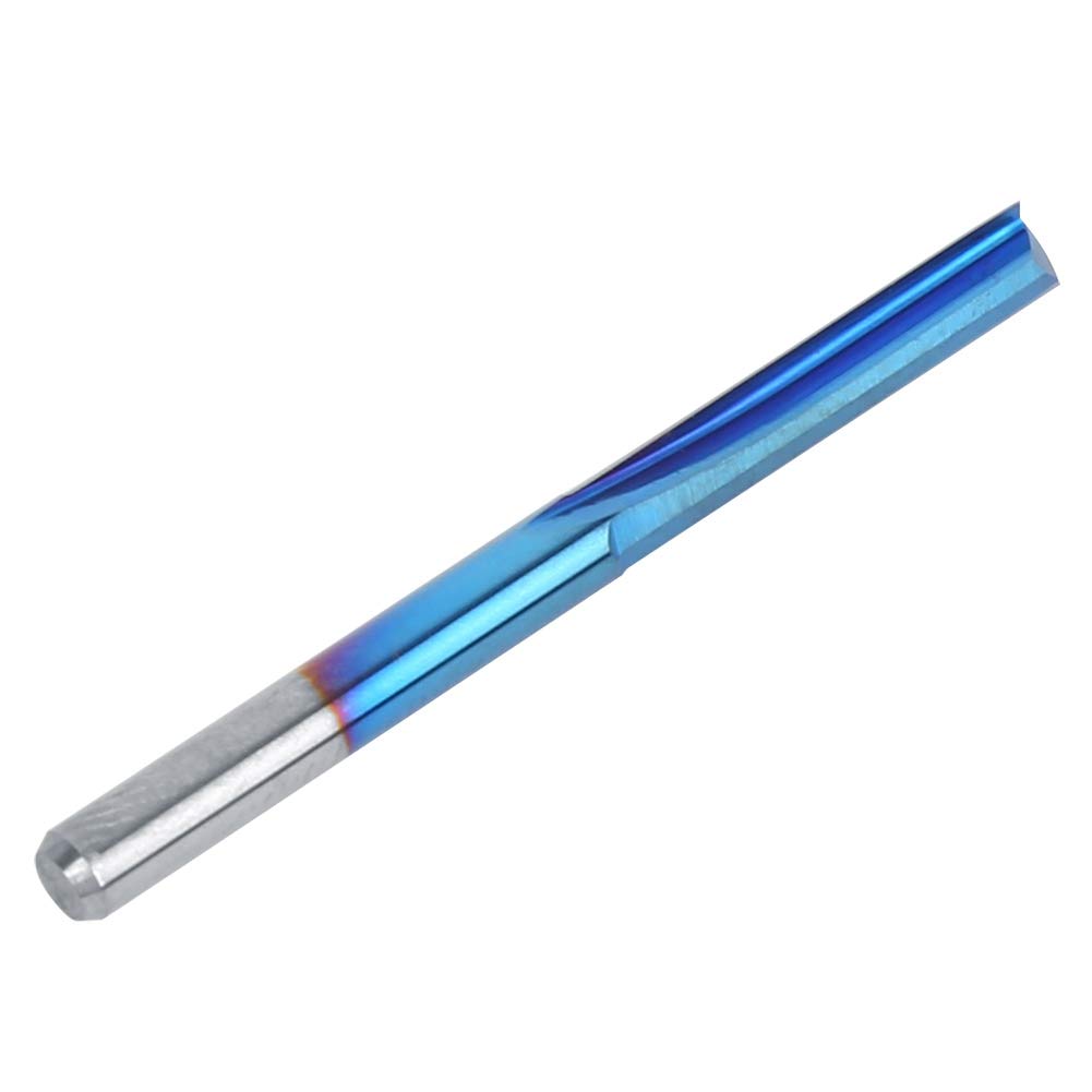 TOPINCN Herramienta de Corte con de 3,175mm con Revestimiento Azul para Fresa Recta de Madera Contrachapada, 10 Uds.