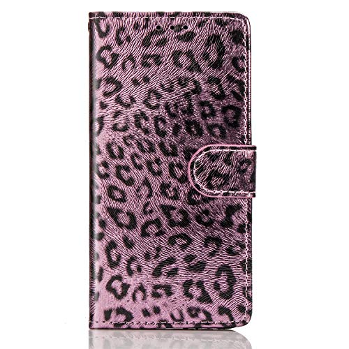 QFUN Leopard Print Wallet Case for iphone 11, Fashion Design Double Magnetic Stand Leather Phone Case Drop Protection Protective Case Bumper Flip Cover and Screen Protector,Pink