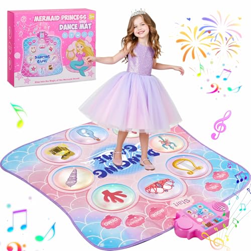 Gleamkid Dance Mat,LED Light-Up 9-Button Dance Mat for Girls,3 Modes and 3 Difficulty Levels,Adjustable Volume,Built-In Music,Standby function,Girls Birthday Presents/Toys for Age 3-12