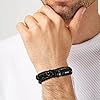 Son Gifts Mens Bracelets - Black Premium Leather Bracelet with Stainless Steel Magnetic Clasp to Men Boys, Back to School Birthday Christmas Father's Day Graduation Gift to My Son from Mum Dad #2