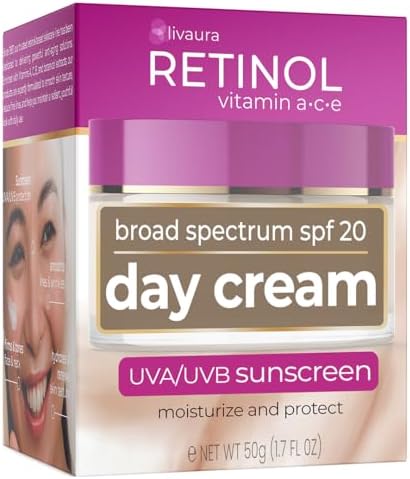 LIVAURA Retinol Day Cream SPF 20 - Anti Aging Face Moisturizer for Women