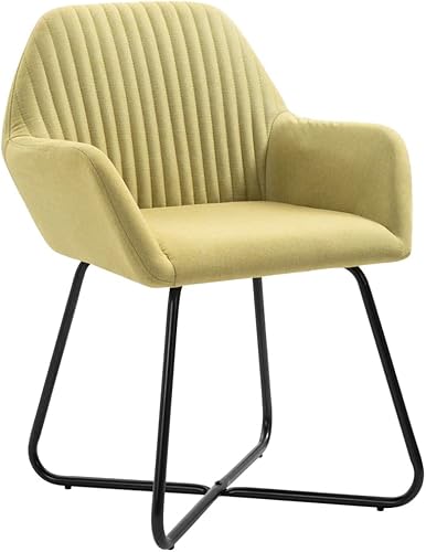 Miniatura 3 de 【Durable and Classic】 Dining Table Sofa Armchair Elegant Support Modern Upholstered Living Room Bedroom Lounge Chair Dining Chairs 2 pcs Green Fabric