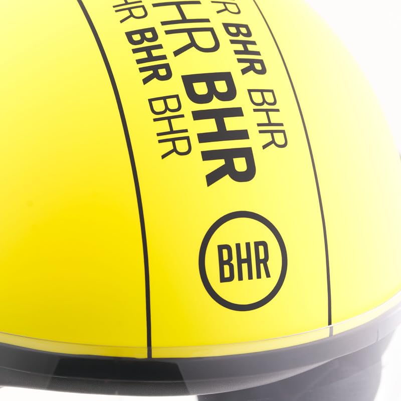 BHR Casco Demi-Jet 835 SPECIAL - Casco Scooter Omologato ECE 22.06 con Visiera a Occhiale Antigraffio - Sgancio Micrometrico e Guanciali Removibili - Cool Yellow L