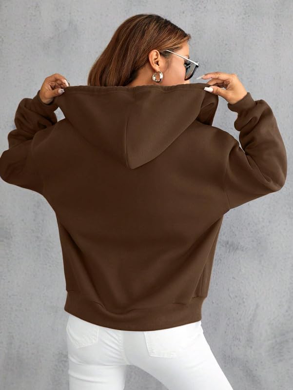 Image of Imsa Moda Women's Polycotton Fleece Plain Full-Zip Hooded Winter Jacket | Casual Hoodie with Kangaroo Pocket | Comfortable Warmwear
