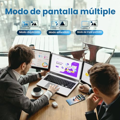 Miniatura 6 de Domyfan Monitor Portátil Para Portátil,14 Fhd 1080p Ips Triple Extensor De Pantalla Para Portátil Compatible Con 13.3 -17 Mac, Windows,Android,Chrome,Switch,Ps