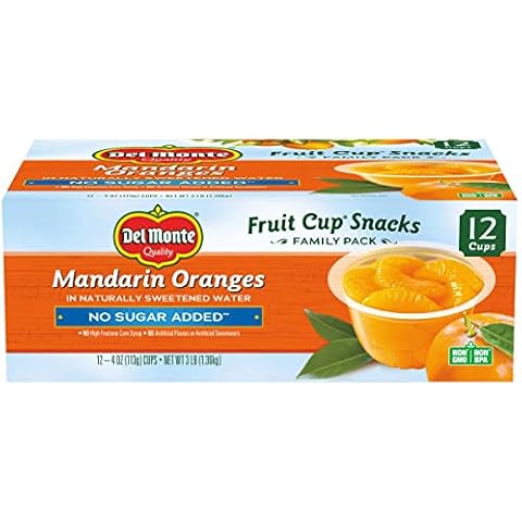 Del Monte Mandarin Oranges No Sugar Add Fruit Cup Snacks, 4oz (Pack of 12) Cover